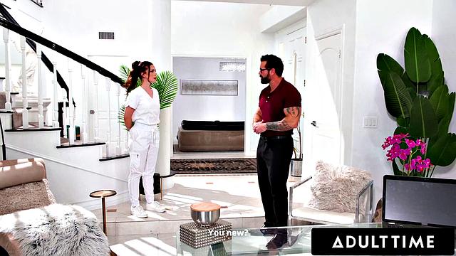 ADULT TIME - PAWG Masseuse Nicole Emma Vaunt Throws It Back For Client During Oily Massage!