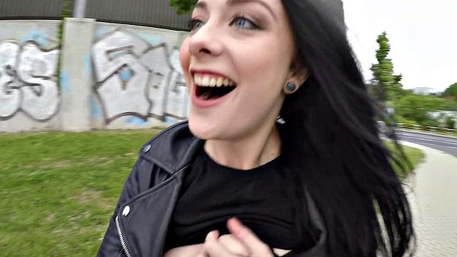 British Babe Gets Creampied Outside