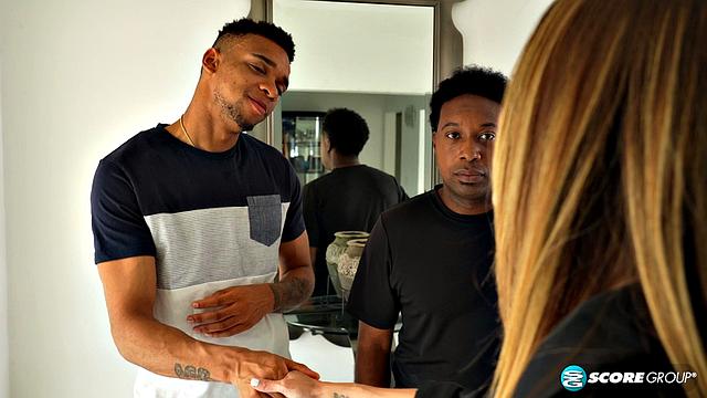 Busty MILF McKenzie Lee performs community service on two big cocks