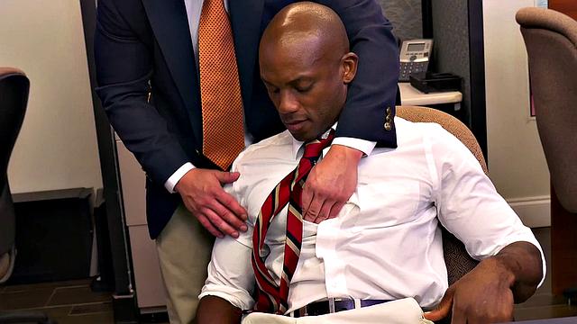 Watch how this horny boss goes wild on BBC employee in the toilet