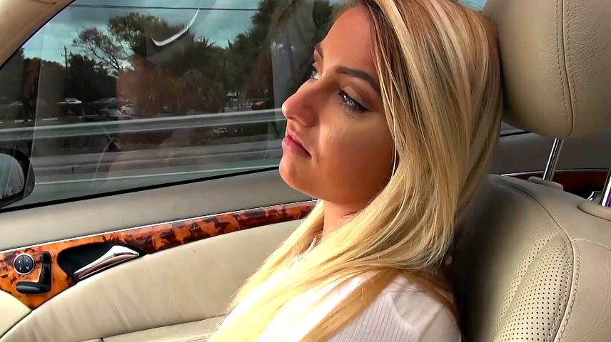 Blonde bombshell with a big ass fucks hard and takes a hot load in her mouth