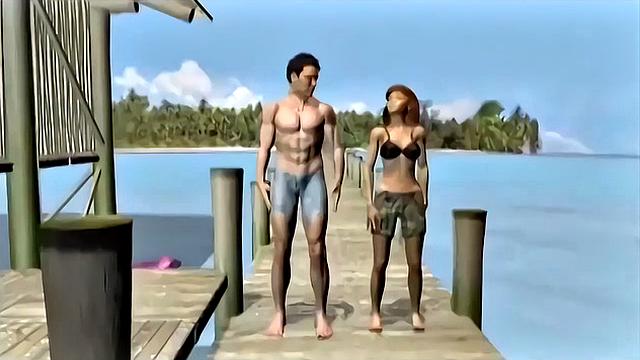 Beachside cartoon babe getting fucked
