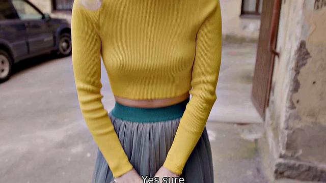 HUNT4K. Provocative girl leaves boyfriend and gets bonked in bottom