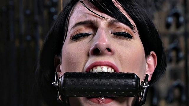 Whipped BDSM sub used by master while screaming