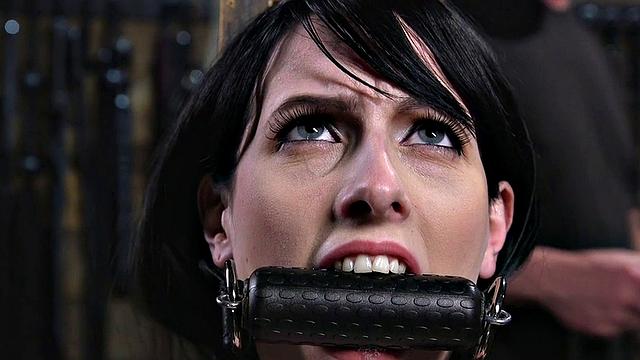 Whipped BDSM sub used by master while screaming