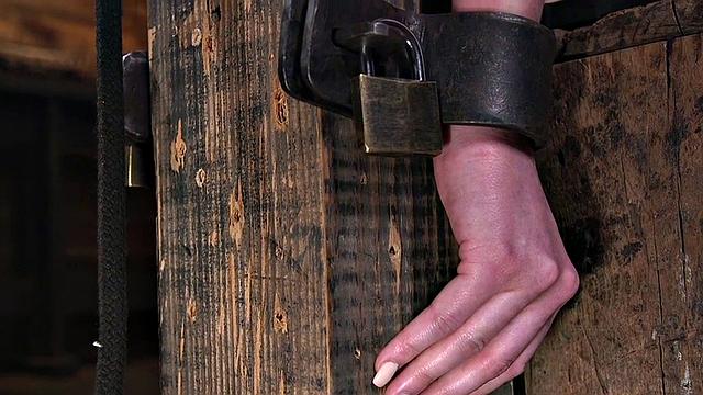 Whipped BDSM sub used by master while screaming