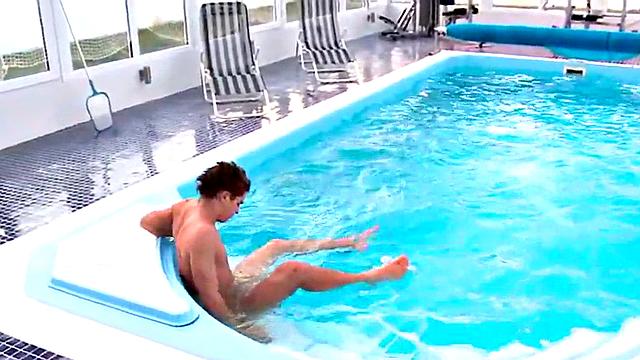 Femdom disciplining pool guy