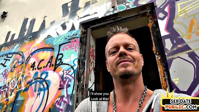 Pulled horny slut bouncing cock outdoor