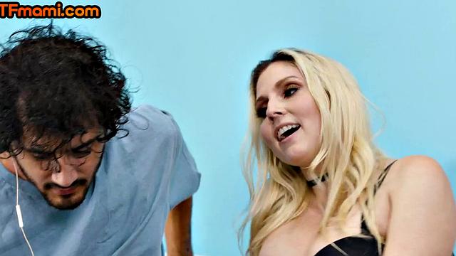 Black lingerie stepmom gets fucked in cunt by stepson