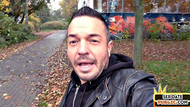 POV Naughty cougar doggystyled in public