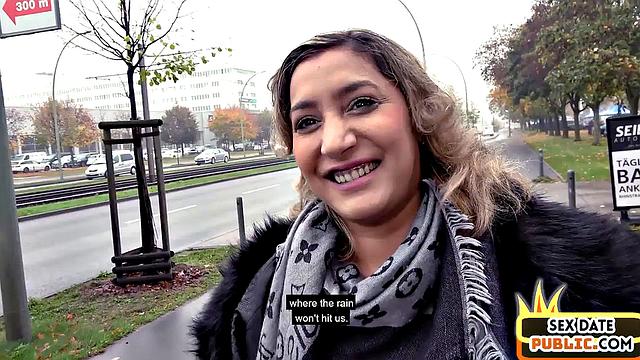 POV Naughty cougar doggystyled in public