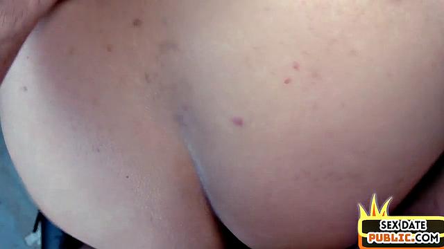 POV Naughty cougar doggystyled in public