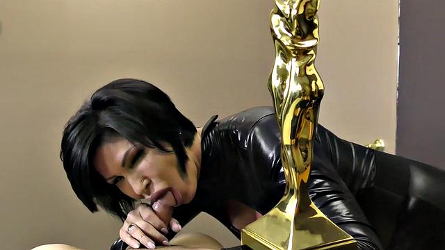 A busty mature in pantyhose dominate and titf*ck POV style