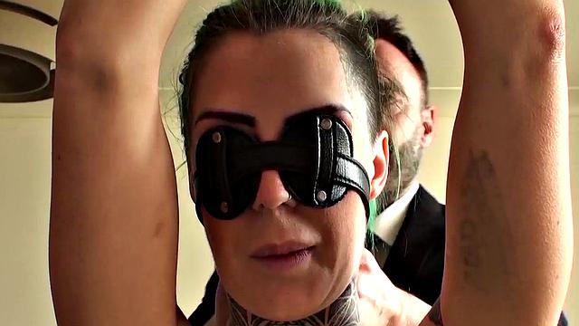 SInked subslut destroyed by maledom before tasting cum