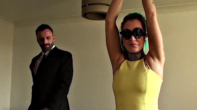 SInked subslut destroyed by maledom before tasting cum