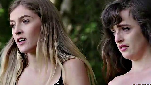 CFNM British babes suck and wank cock in group BJ