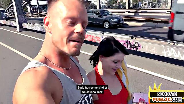 German public outdoor lady squirts on sex date fuck