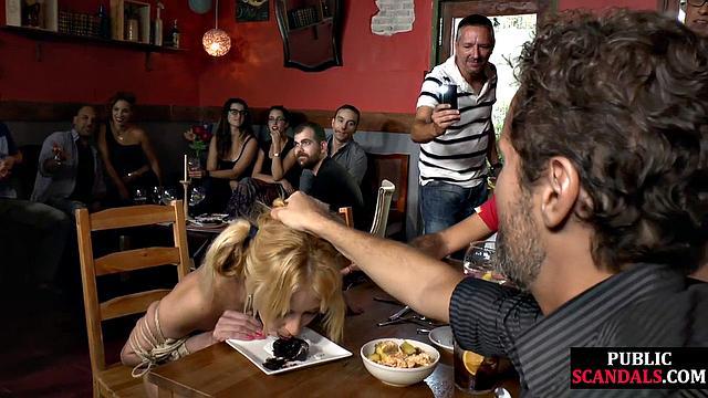 tied sexy blonde babe gets humiliated