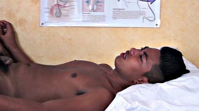 Analtotying Asian doctor fucks skinny twink in office