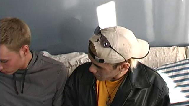 Skinny little Asian twink Derek is back, still sporting the skater boy look, but with long bleached hair. He has hooked up with beefier Daved, which makes for a striking contrast when both get naked.