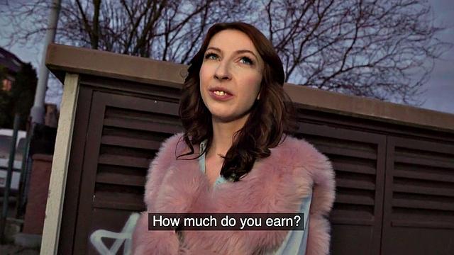 Cockriding public slut in POV fucked by big white dick