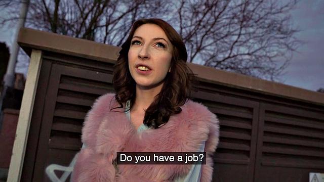 Cockriding public slut in POV fucked by big white dick