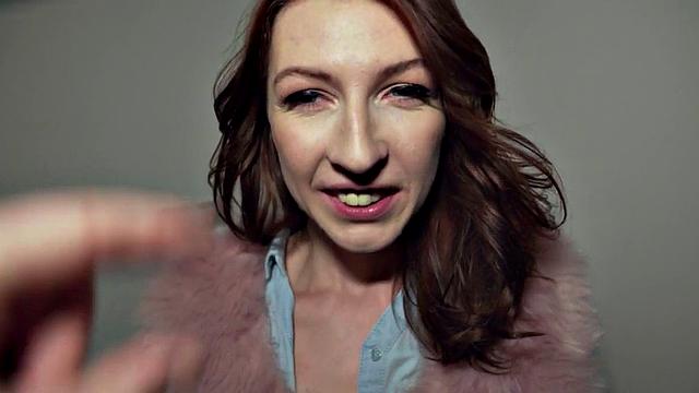 Cockriding public slut in POV fucked by big white dick