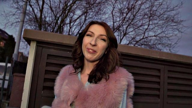 Cockriding public slut in POV fucked by big white dick