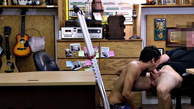 Pawnshop owner fucks pawn in office POV after blowjob