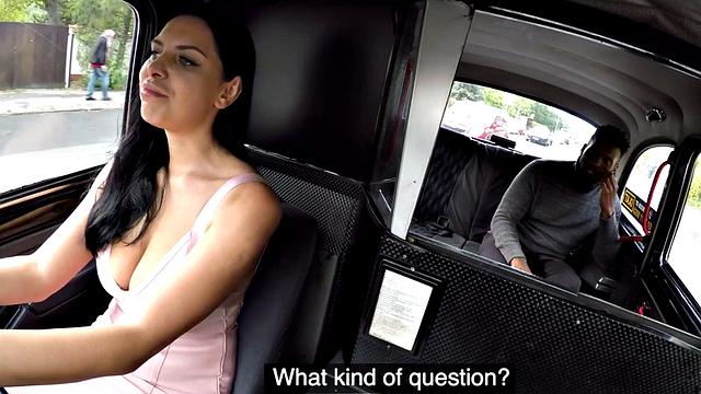Curvy cabbie gets pussy stuffed in interracial duo