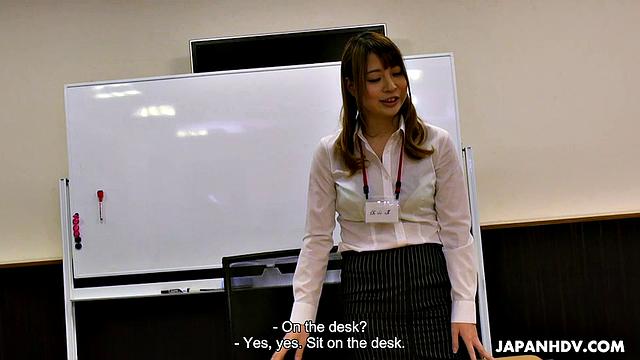 Nagisa Sayama is at the office and enjoys sex toys being used on her