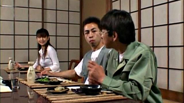 Japanese teen gets her hairy pussy drilled in a wild threesome