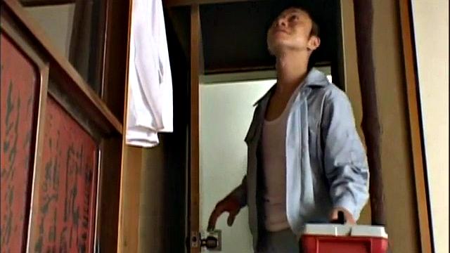 Japanese teen gets her hairy pussy drilled in a wild threesome