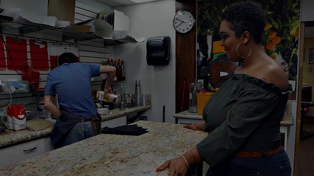 Huge ebony cougar fucks skinny guy