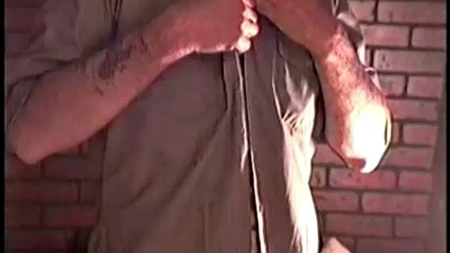 Snow is the last of 3 hobos I met, as they were getting off a train behind my store. Unfortunately I only got this scene on tape, as he's the most sexually active.