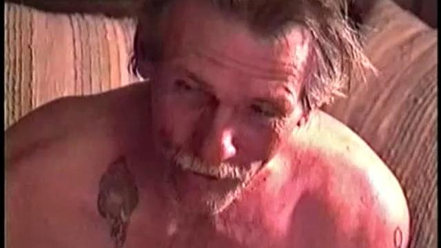 Snow is the last of 3 hobos I met, as they were getting off a train behind my store. Unfortunately I only got this scene on tape, as he's the most sexually active.