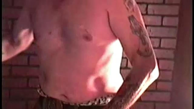 Snow is the last of 3 hobos I met, as they were getting off a train behind my store. Unfortunately I only got this scene on tape, as he's the most sexually active.