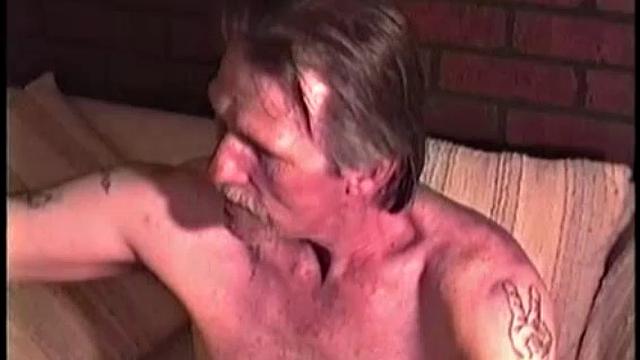 Snow is the last of 3 hobos I met, as they were getting off a train behind my store. Unfortunately I only got this scene on tape, as he's the most sexually active.