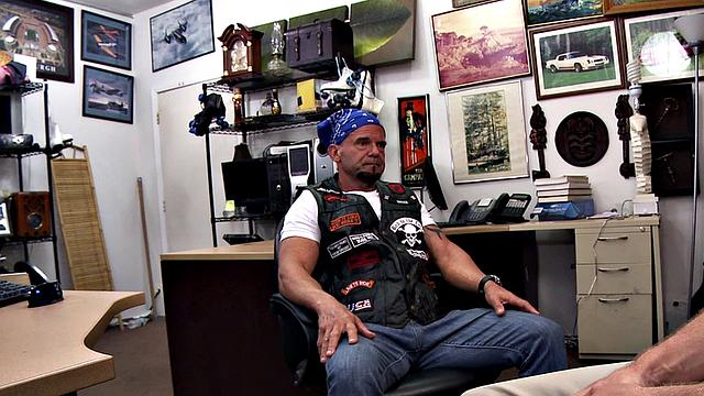 Muscular tattooed customer gets his hairy ass drilled by dirty, hairy-assed employee