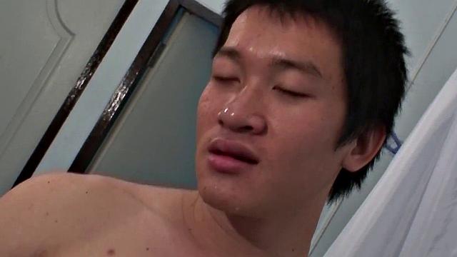 Asian loves fucking hard in asshole after blowjob