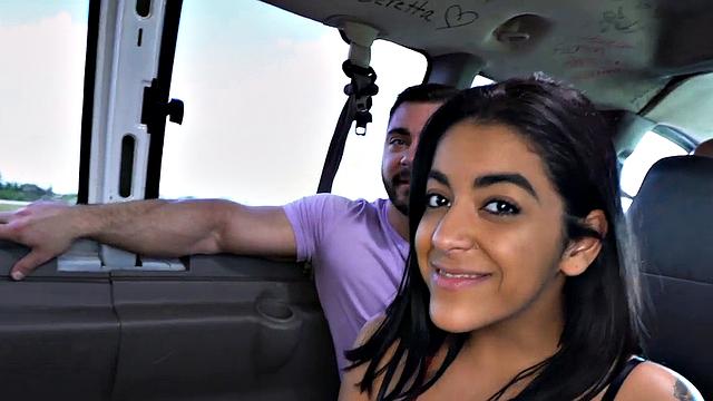 Hairy stud fucks jock in pickup bus til facial