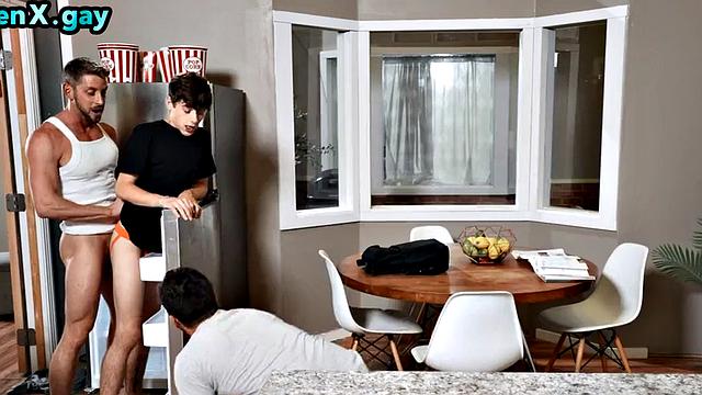 21yo skinny twink smashed after BJ in kitchen by BF