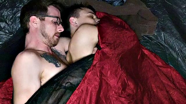 Kinky stepdaddy barebacks petite stepson in tent