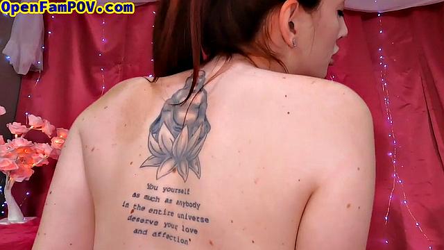 Busty horny stepdaughter cock bouncing