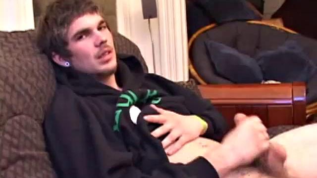 Lucky returns from the skateboard park and invites us to watch him stroke out. He takes off his pants and works on his dick, as he lubes up his asshole with a finger.