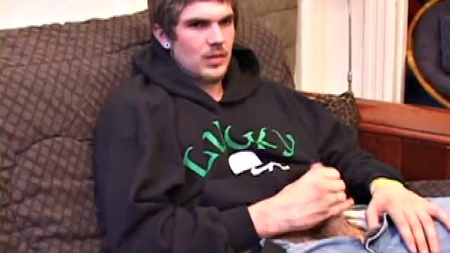 Lucky returns from the skateboard park and invites us to watch him stroke out. He takes off his pants and works on his dick, as he lubes up his asshole with a finger.