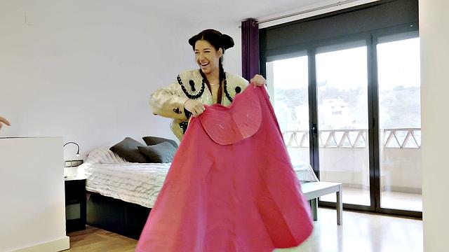 Watch as bullfighter dominates and fucks his biggest fan in reverse cowgirl action