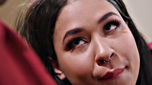 Big booty babe rammed on couch after deepthroat