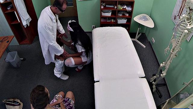 Doctor scares patient with Halloween nurse