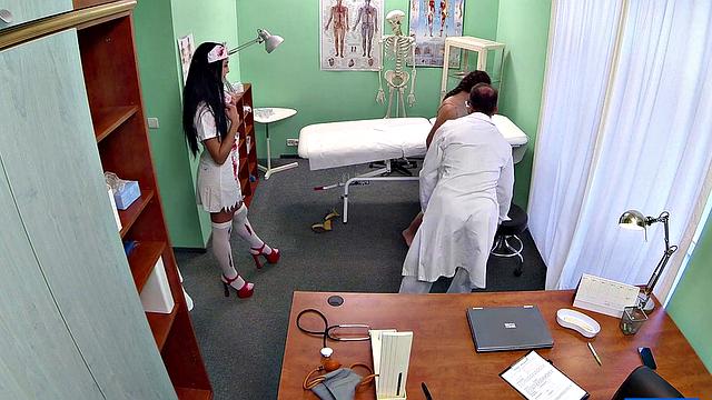 Doctor scares patient with Halloween nurse